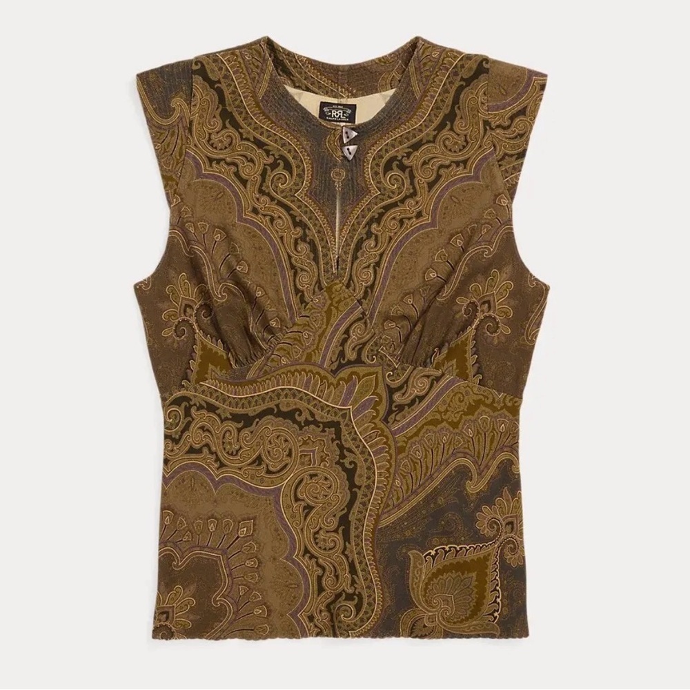 RRL Double RL Ralph Lauren Paisley Twill Blouse size 4 / Large EUC